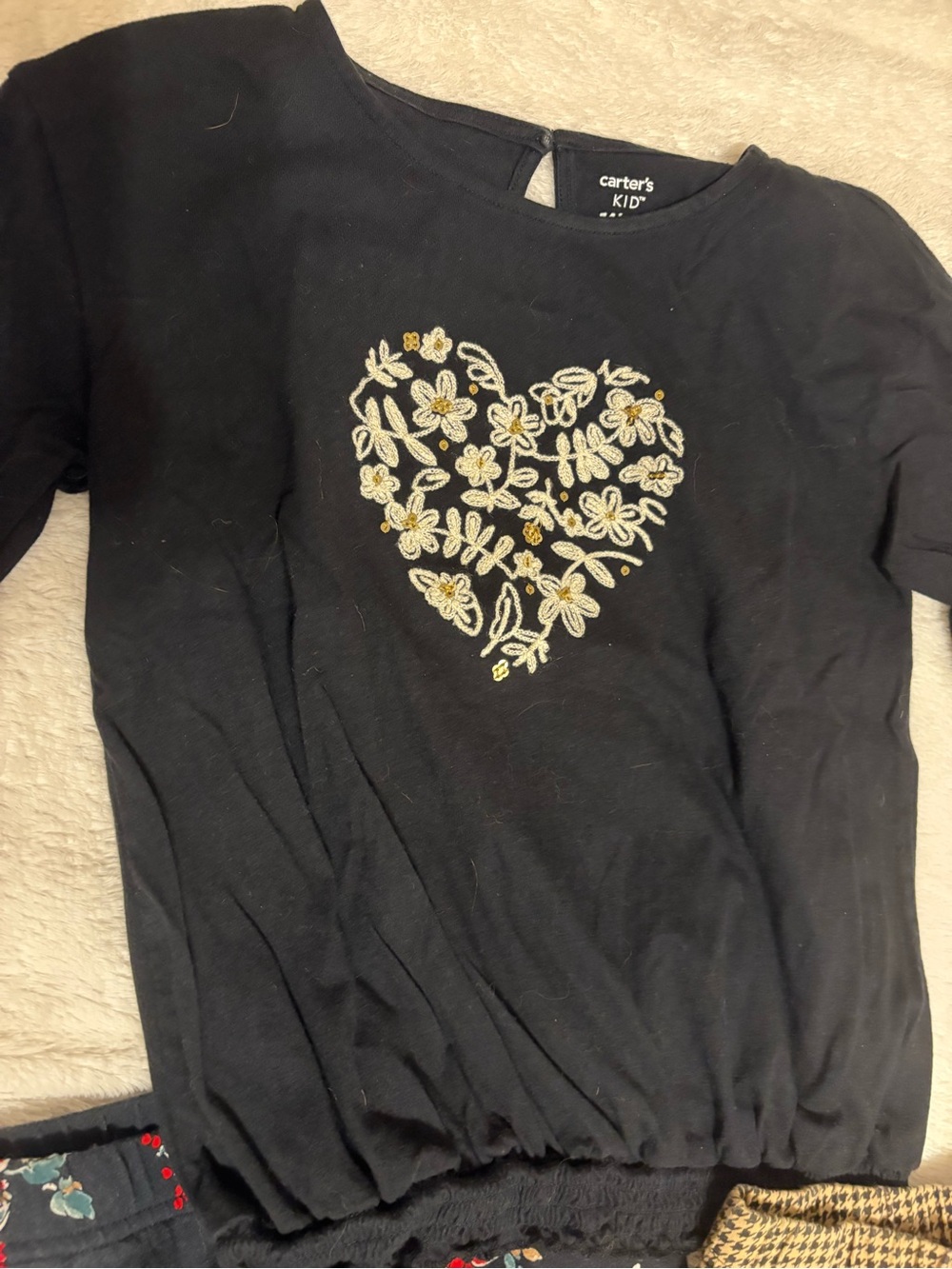 Carter's Black Floral Leggings and Tan Houndstooth Pants - Picture 4 of 5